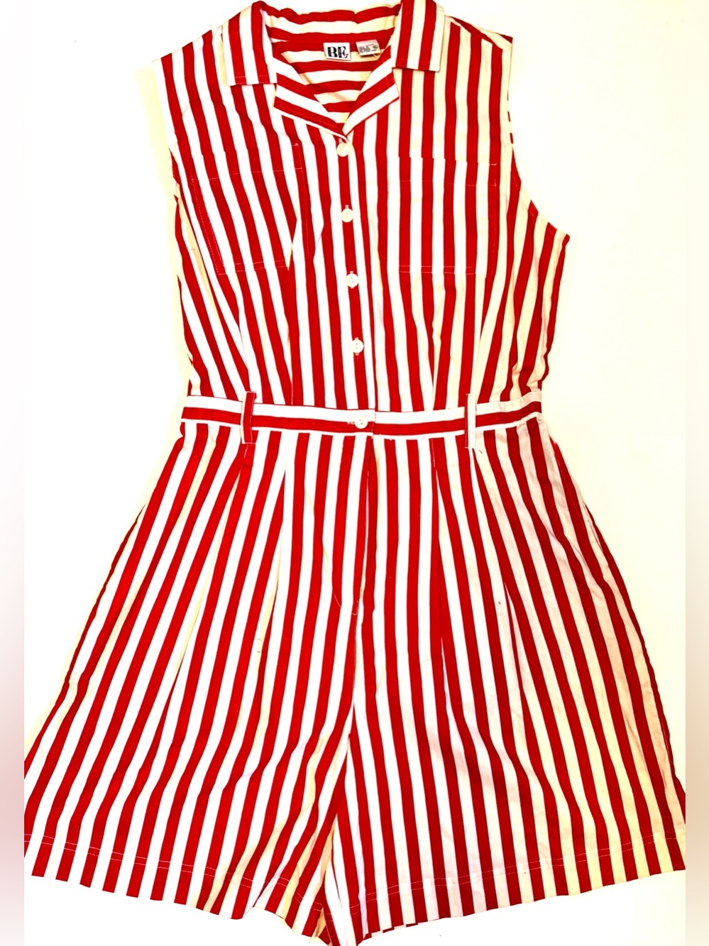 Vintage 90s Basic Edition Red White Stripe Romper NWT New With Tags Size XL